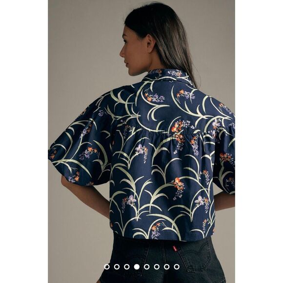 Anthropologie x Maeve The Zooey Bubble-Sleeve Blouse Size XS - Picture 5 of 12